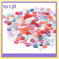 BTTJ0 100pcs กระจกสำหรับผู้หญิง ลูกปัดรูปใบไม้ สีสันสดใส สีแบบสุ่ม การทำเครื่องประดับ กำไลข้อมือสร้อยข้อมือ 100ชิ้นค่ะ โปร่งใสโปร่งใส ต่างหูรูปดอกไม้