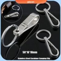 GAIYUAN เหล็กไร้สนิม Carabiner มัลติฟังก์ชั่ พวงกุญแจสำหรับกลางแจ้ง ของใหม่ คลิปแคมป์ปิ้ง เครื่องมือกลางแจ้งสำหรับกิจกรรมกลางแจ้ง