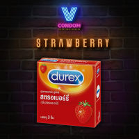 ถุงยางอนามัย ดูเร็กซ์ DUREX รุ่น STRAWBERRY ขนาด 52.5 มม 10 กล่อง