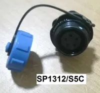 "WEIPU" Connector SP1312/S5C 5pole 5A IP68, cable OD.5-8mm, สายไฟ0.75sq.mm ตัวเมียแบบติดแท่น