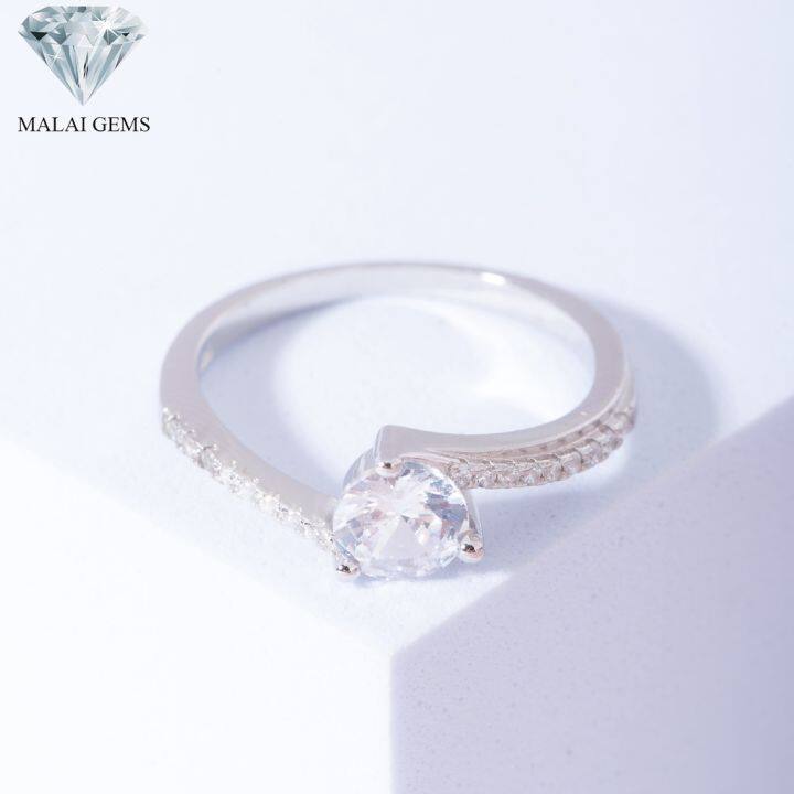 malai-gems-แหวนเพชร-เงินแท้-925-เคลือบทองคำขาว-ประดับเพชรสวิส-cz-รุ่น-151-r1434-แถมกล่อง-แหวนเงินแท้-แหวนเงิน-แหวน