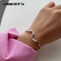 Mewanry 925 Sterling Silver Bracelet for Women Trend Elegant Vintage Minimalist Sweet Wave Party Jewelry Birthday Gift Wholesale