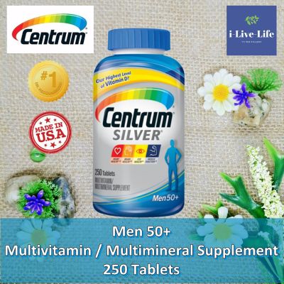 วิตามินและแร่ธาตุรวม สำหรับผู้ชายวัย 50 ขึ้นไป Silver Men 50+ Multivitamin / Multimineral 250 Tablets - Centrum