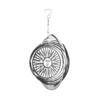 J2FB 3D Rotating Wind Chime Stainless Steel Wind Spinner Christmas Hanging Pendant Windchime for Patio Garden Yard Home Decor