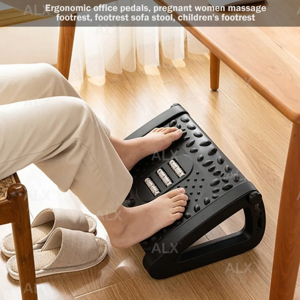 Footrest Under Desk,Adjustable Foot Rest with Massage Texture and  Roller,Desk Foot Rest Ergonomic for Home Office 