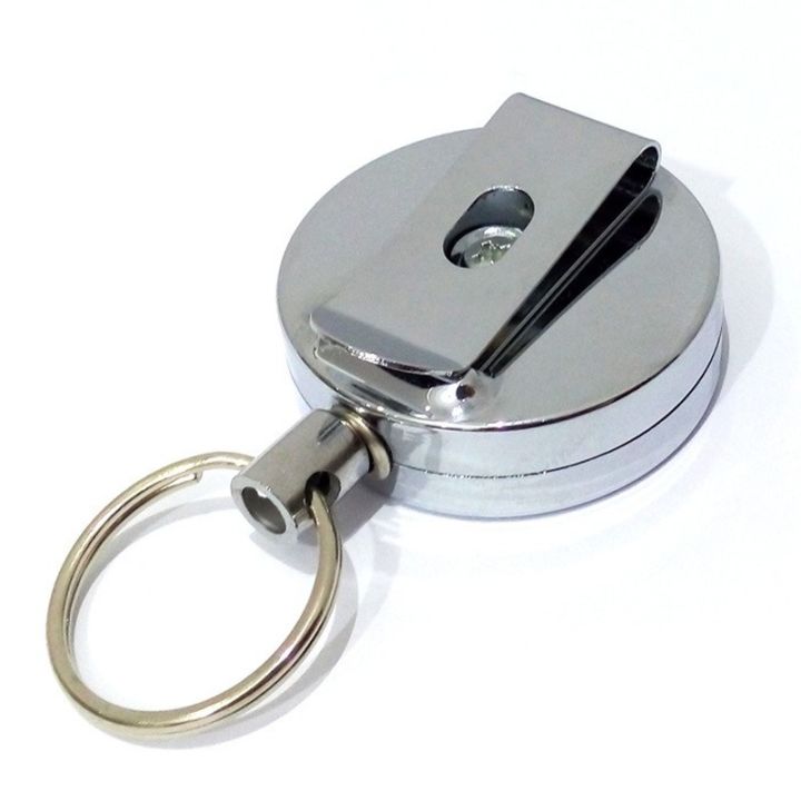 metal-retractable-pull-key-ring-id-badge-holder-name-tag-card-holder-recoil-reel-belt-clip-gift-office-supplies