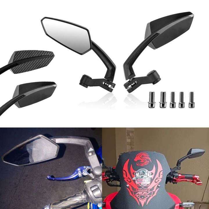 8/10mm Bolt Side Mirror Carbon Black Design Universal Rear View with