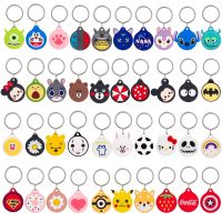 Cute For AirTags Cover Cute Funny Dog Cartoon Silicone Protection Anti-Lost Protective Case For Apple Locator Tracker Cover Wires  Leads Adapters