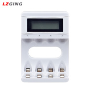 Lzginger 4-Khe Cắm sạc pin USB Màn hình LCD dòng điện cao 2