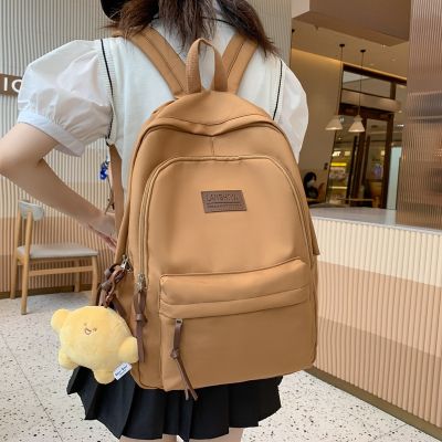 Student Schoolbag Men And Women 2023 New Street Trend Solid Color Backpack Fashion Large Capacity Trendy Backpack 2023