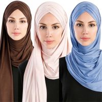 【CW】 2021 NEW muslim instand shawl jersey hijab scarf islamic female soft headscarf turban femme musulman foulard head scaves