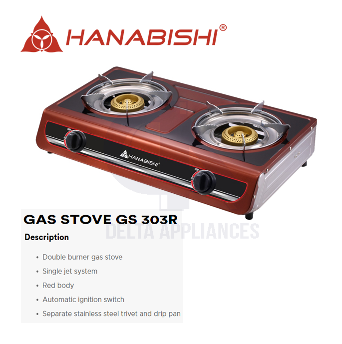Hanabishi GS 303R Double Burner Gas Stove Lazada PH