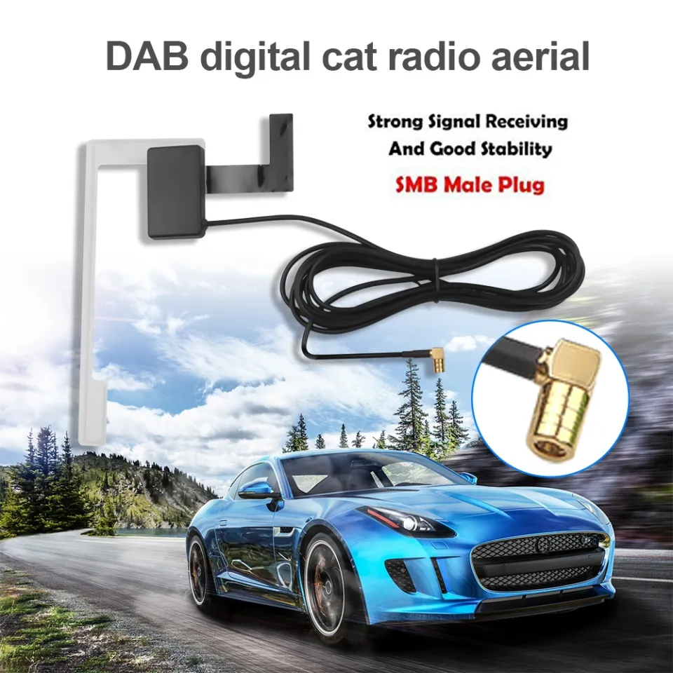 Universal Car Aerial Antenna Mast + DAB Radio Amplifier SMA /SMB