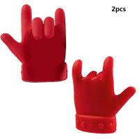 2pcs Cool Creative Cute Cooking Soft Overflow Prevention Finger Shape Gift Red Saver Pot Lid Lifter Kitchen Accessories Silicone Heat Resistant Spoon Holder