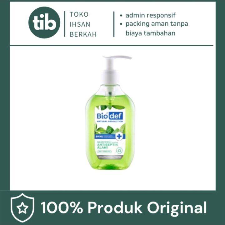 Biodef Natural Protection Mint + Green Tea Hand Wash Botol 250 ml