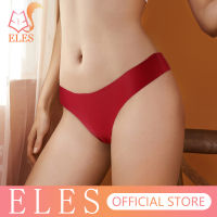 ELES กางเกงชั้นในไร้รอยต่อเซ็กซี่สำหรับผู้หญิง Low-RISE Soft Ice Silk Thongs ชุดชั้นในชุดชั้นในสบาย