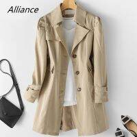 [COD] 2023 Mid-length Little Chap Trench Coat Turn-down Collar Color Breasted Englang Jacket