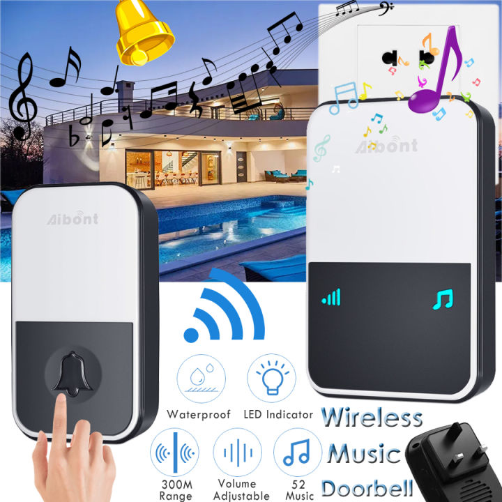 UK Malaysia Plug Wireless Doorbell Smart 300M Long Range Ring Home