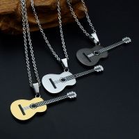 New Creative Guitar Pendant Necklace European and American Music Jewelry Necklaces Man Chain Necklace Choker Necklace