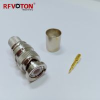 ♗ Free shipping 5pieces RF Coaxial connector BNC male plug solderless Converter for LMR400 cable