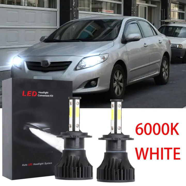 ชุดหลอดไฟหน้าฮาโลเจน-led-6000k-2008-6007-2011-แบบเปลี่ยน-สําหรับ-toyota-altis-e140-2007-2011-2pcs