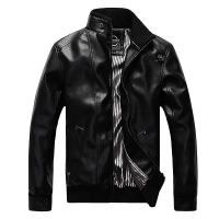 New Fashion Motorcycle Leather Jackets Men Leather Coat Casual Slim Coats With Zipper Man Outerwear Stand Collar Jackets Jaqueta