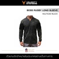 Velocity Systems - BOSS Rugby Long Sleeve [MCBK] เสื้อยืดแขนยาว สีดำลายพราง เสื้อผู้ชาย เสื้อเชิ้ตแขนยาว ระบายอากาศ