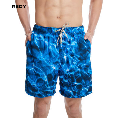 REDY กางเกงผู้ชายกระดานโต้คลื่นแห้งเร็วกางเกงว่ายน้ำระบายอากาศได้ดีกางเกงขาสั้นลำลองชายหาด