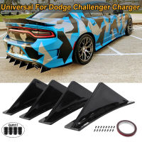 Curved Rear Bumper Shark Fins Diffuser Canards Splitter Body Kit Apron Universal For Dodge Charger Challenger Car Accessories