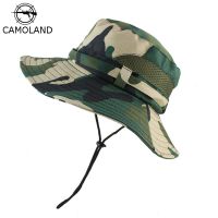 CAMOLAND UPF50+ Sun Hats Children Camouflage Bucket Hat Boys Summer Fishing Hat Outdoor UV Protection Long Wide Brim Caps