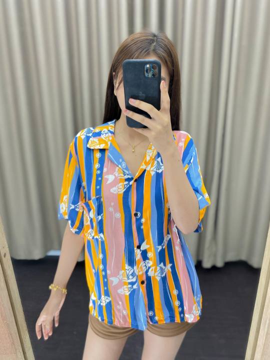 ลดราคาเสื้อฮาวาย-เนื้อผ้าสปัน-นุ่ม-เบา-ใส่สบาย-ใส่เที่ยวสวย