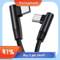 HONEYDEWD แล็ปท็อป ชายกับชาย สายข้อมูล ชาร์จเร็ว มุมขวา Pd 60W สาย USB C TO USB Type C