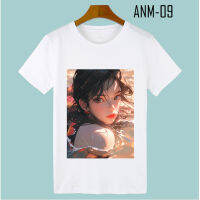 เสื้อยืดสีพื้นขาว Cotton 100% สกรีนลายอนิเมะสุดน่ารัก เซตที่ 2