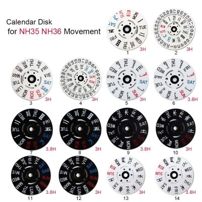 hot【DT】 Calendar Disk for NH35 NH36 Movement Modified Part Day/Week Disc Date at 3/6 OClock Accessories