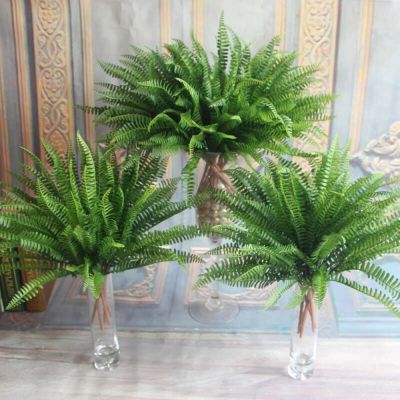 Large Boston Fern Fake Plant Green Artificial Bouquet Leaf Leaves Foliage Home Garden Wedding Decoration