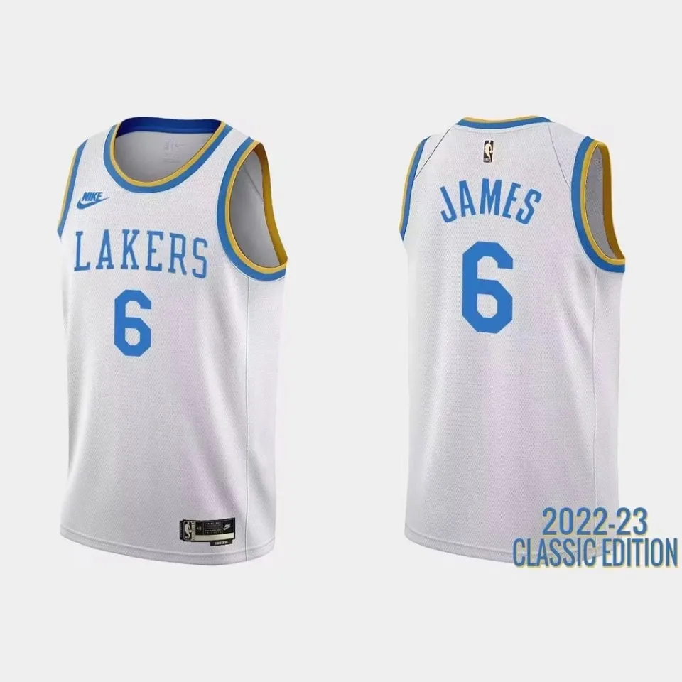 Los Angeles Lakers LeBron James 23 basketball swingman jersey retro nba blue  white edition shirt 2021