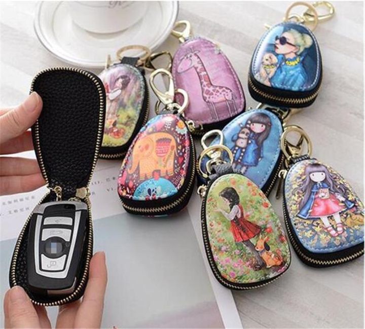 dfthrghd-1pc-carton-pattern-small-wallets-cars-key-protection-bags-retail-universal-auto-key-cases-mans-and-womens-beautiful-holders