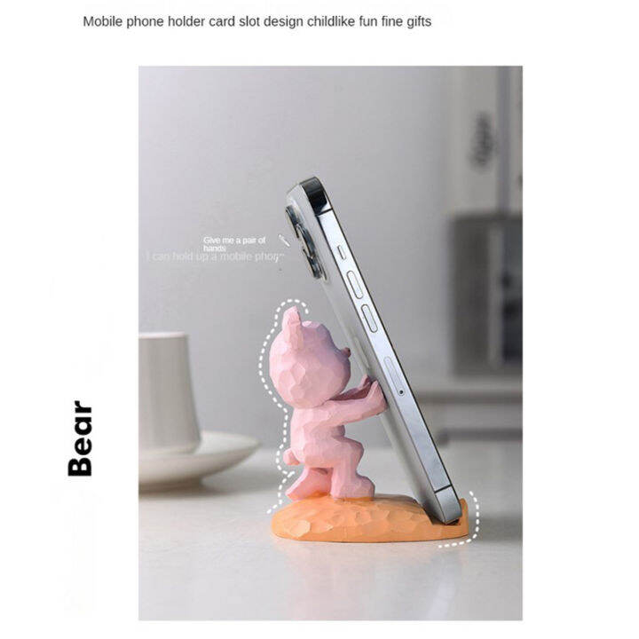 yizhuoliang-home-decoration-น่ารักหมีโทรศัพท์-holder-โต๊ะทำงานอุปกรณ์เสริมความงาม-kawaii-room-decor-gadgets-เดสก์ท็อปประติมากรรมของขวัญ