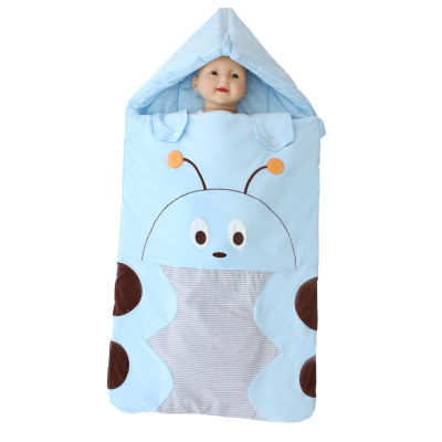 Newborn Baby Cotton Sleeping Bag Bags Dual-Use Newborn Anti-Kicking Blanket Anti-Startle Summer Thin Spring, Autumn and Winter Thickened