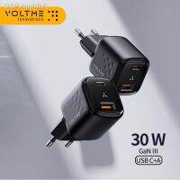 Hjghfhf VOLTME GaN 30W ที่ชาร์จสำหรับไอโฟน14 13 USB C QC 3.0อะแดปเตอร์ประเภท IPad