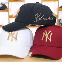 【Hot Sale】 N Ya curved eaves summer wild hat tide brand ny men and women baseball cap sun Korean version of la peaked