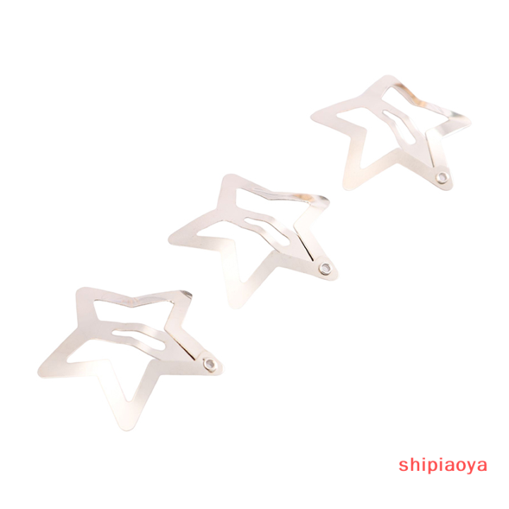 shipiaoya-ดาวสีเงินที่ทันสมัยใหม่4ชิ้น-bb-กิ๊บหนีบผมดาวมินิมอลลิสต์คลิปหนีบผมสำหรับ2023เครื่องประดับที่ตกแต่งผมสำหรับเด็กผู้หญิง