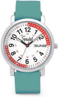 Speidel Scrub Watch™ Pulsometer 30 V2 Pulse Shade Quadrants Nurse Doctors Medical Professionals Students Men Women Unisex Easy Read Dial Military Time Second Hand Silicone Band Water Resistant Teal