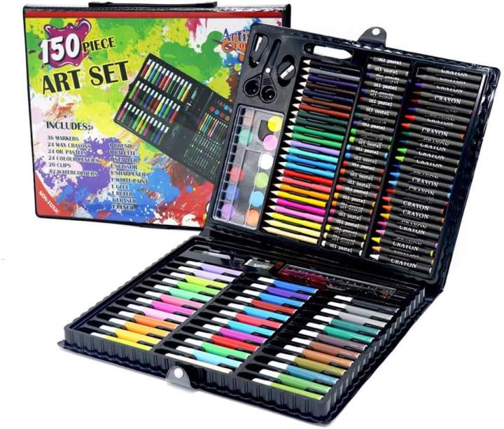 JENNY3 150 Pcs Art Supplies for Kids, Deluxe Gift For Kids Art Set for  Drawing Painting and More with Portable Art Box, Coloring Supplies Art Kits  Great Gift for Kids, Toddlers, Beginners