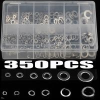 350 Buah M3/M4 M5/M6/M8/M10 304 Set Mesin Cuci Musim Semi Datar Metrik Baja Tahan Karat Bermacam-macam Kit Gasket Polos