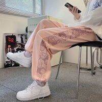 【CW】 New Korean Fashion Print Pants Personality Street Loose Leggings Trouser Female