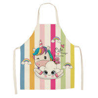 Cartoon Unicorn Apron Childrens Parent-child Apron Home Sleeveless Oil-proof Anti-fouling Aprons Cleaning Tool Kitchen Supplies