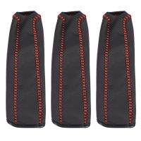 3X Leather Hand Brake Cover Protective Sleeve For Honda / Accord / Civic 8 Black + Red Line