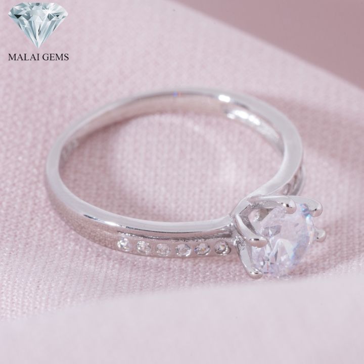 malai-gems-แหวนเพชร-เงินแท้-925-เคลือบทองคำขาว-ประดับเพชรสวิส-cz-รุ่น-071-1ri57310-แถมกล่อง-แหวนเงินแท้-แหวนเงิน-แหวน