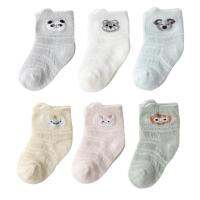 2022 1 Pair Baby Socks Summer Unisex Thin Mesh Anti-slip Solid Color Infant Childrens Socks Soft Cotton Skin-friendly For